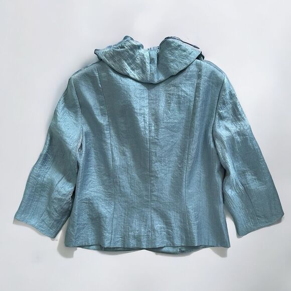 Adrianna Papell Evening Essentials Bolero 3/4 Sleeve Jacket Blue - Picture 2 of 6